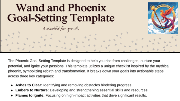 Wand and Phoenix Goal Planner